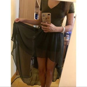 Forever 21 Hi Lo Olive Skirt NEW